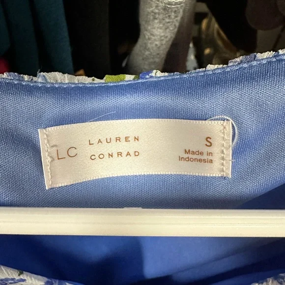 LC Lauren Conrad Blue and White V-Neck Sundress - Picture 4 of 4